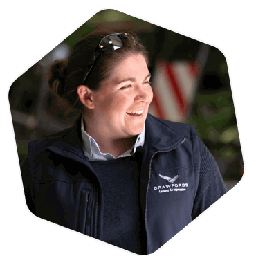 Headshot of Hannah Kelsey who is smiling, she is the manager at Crawfords